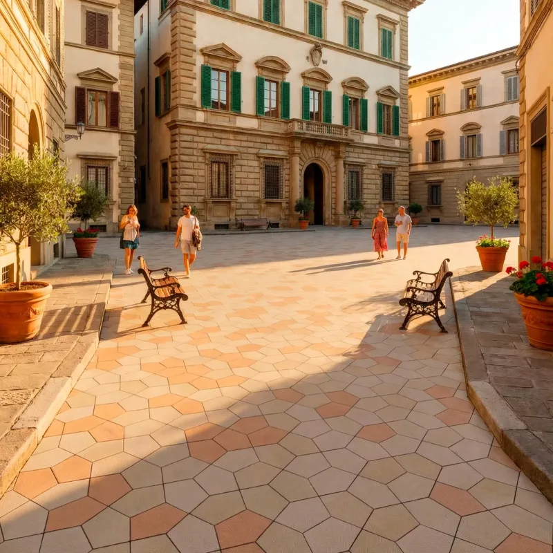 Penta-Go | Finitura Quarzoporfido colori giallo_15, giallo_30, mattone 15, mattone_30